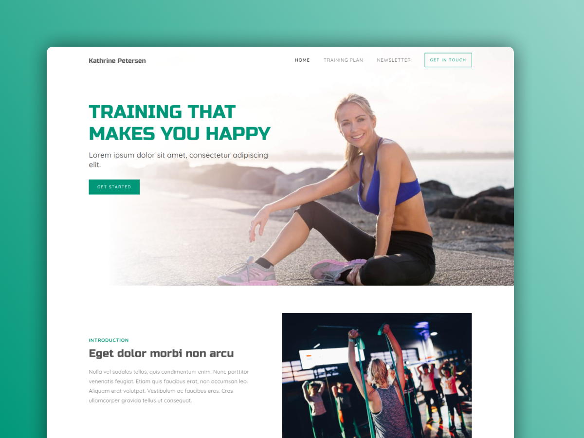 Personal fitness coach website preview